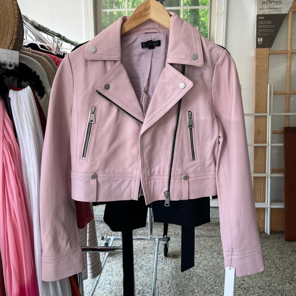 Women's Pink Leather Jacket